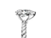 Solitaire Engagement Ring Setting for Pear-Shaped Center with Plain Twisted Rope Band and Prong Head in Platinum