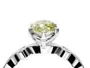 Solitaire Engagement Ring Setting for Fancy Yellow Marquise Center with Milgrain Bezel Accents and Prong Head in Platinum