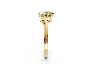 Solitaire Engagement Ring Setting for Fancy Yellow Oval Center with Plain Bypass Twist Band and Prong Head in Yellow Gold