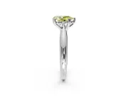 Solitaire Engagement Ring Setting for Fancy Yellow Pear-Shaped Center with Reverse Tapered Band and Prong Head in Platinum