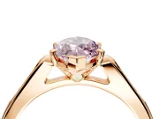 Solitaire Engagement Ring Setting for Fancy Pink Marquise Center with Channel Accents and Prong Head in Rose Gold