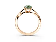 Solitaire Engagement Ring Setting for Fancy Green Oval Center with Plain Bypass Twist Band and Prong Head in Rose Gold