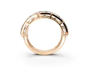 Triangle Lab-Grown Diamond Geometric Men's Wedding Band with Angular Frames in Rose Gold