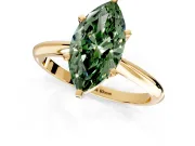 Solitaire Engagement Ring Setting for Fancy Green Marquise Center with Knife Ridge Band and Claw Prong Head in Yellow Gold