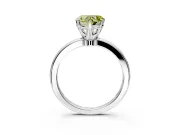 Solitaire Engagement Ring Setting for Fancy Yellow Heart-Shaped Center with Plain Band and Tulip Prong Head in Platinum
