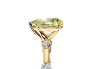 Solitaire Engagement Ring Setting for Fancy Yellow Pear-Shaped Center with Bezel Station Band and Prong Head in Yellow Gold