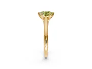 Solitaire Engagement Ring Setting for Fancy Yellow Round Cut Center with Cathedral Band and Prong Head in Yellow Gold
