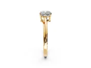Solitaire Engagement Ring Setting for Cushion Cut Center with Plain Bypass Twist Band and Prong Head in Yellow Gold