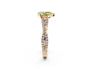 Solitaire Engagement Ring Setting for Fancy Yellow Pear-Shaped Center with Twisted Pave Split Shank and Prong Head in Rose Gold