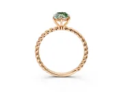 Solitaire Engagement Ring Setting for Fancy Green Marquise Center with Plain Twisted Rope Band and Prong Head in Rose Gold