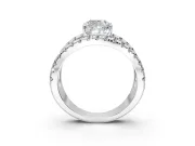 Solitaire Engagement Ring Setting for Cushion Cut Center with Wide-Open Split Shank and Prong Head in Sterling Silver