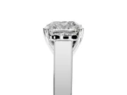 Solitaire Engagement Ring Setting for Cushion Cut Center with Tapered Split Shoulders and Prong Head in White Gold
