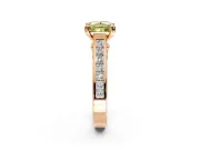 Solitaire Engagement Ring Setting for Fancy Yellow Princess Cut Center with Channel Band and Double Claw Prong Head in Rose Gold