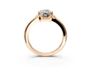 Floral Frame Engagement Ring Setting for Radiant Cut Center with Accent Clusters and Prong Head in Rose Gold