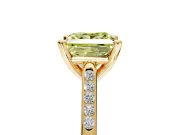 Solitaire Engagement Ring Setting for Fancy Yellow Princess Cut Center with Channel Accents and Prong Head in Yellow Gold
