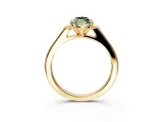 Solitaire Engagement Ring Setting for Fancy Green Marquise Center with Channel Accents and Prong Head in Yellow Gold