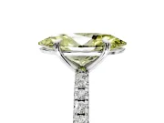 Solitaire Engagement Ring Setting for Fancy Yellow Marquise Center with Fine Pave Narrow Band and Prong Head in White Gold