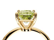 Minimalist Solitaire Engagement Ring Setting for Fancy Yellow Radiant Cut Center with Thin Band and Prong Head in Yellow Gold