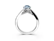 Solitaire Engagement Ring Setting for Fancy Blue Marquise Center with Crossover Accents and Prong Head in Sterling Silver