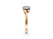 Solitaire Engagement Ring Setting for Fancy Blue Asscher Cut Center with Plain Bypass Twist Band and Prong Head in Rose Gold