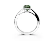 Solitaire Engagement Ring Setting for Fancy Green Radiant Cut Center with Open Cathedral Shoulders and Prong Head in Platinum