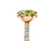 Solitaire Engagement Ring Setting for Fancy Yellow Oval Center with Pave Accents and Prong Head in Rose Gold