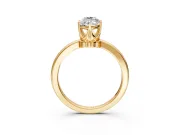 Solitaire Engagement Ring Setting for Marquise Center with Plain Band and Tulip Prong Head in Yellow Gold