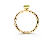 Low-Set Solitaire Engagement Ring Setting for Fancy Yellow Emerald Cut Center with Thin Plain Band and Prong Head in Yellow Gold