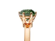 Solitaire Engagement Ring Setting for Fancy Green Cushion Cut Center with Plain Band and Tulip Prong Head in Rose Gold