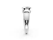Tension Engagement Ring Setting for Oval Center with Wide Flat Band and Tension Head in Platinum