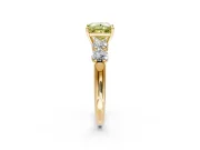 5 Stone Engagement Ring Setting for Fancy Yellow Princess Cut Center with Graduated Accents and Prong Head in Yellow Gold