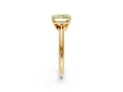 Solitaire Engagement Ring Setting for Fancy Yellow Radiant Cut Center with Knife Ridge Band and Claw Prong Head in Yellow Gold