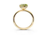 Hidden Halo Engagement Ring Setting for Fancy Yellow Heart-Shaped Center with Thin Round-Wire Band and Prong Head in Yellow Gold