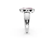 Solitaire Engagement Ring Setting for Fancy Pink Marquise Center with Wide Band and Bezel Head in Platinum