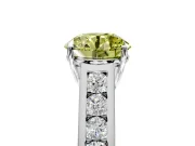 Solitaire Engagement Ring Setting for Fancy Yellow Round Cut Center with Cathedral Channel Band and Prong Head in Platinum