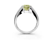 Tension Engagement Ring Setting for Fancy Yellow Princess Cut Center with Wide Tapered Band and Tension Head in Platinum