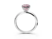 Solitaire Engagement Ring Setting for Fancy Pink Princess Cut Center with Wide Knife Ridge Band and Prong Head in Platinum
