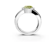 Halo Engagement Ring Setting for Fancy Yellow Heart-Shaped Center with Wide Band, Inlaid Accent Row and Prong Head in Platinum