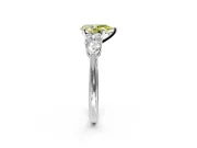3 Stone Engagement Ring Setting for Fancy Yellow Pear-Shaped Center with Large Pear-Shaped Accents and Prong Head in Platinum