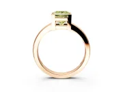 Solitaire Engagement Ring Setting for Fancy Yellow Princess Cut Center with Plain Band and Flat Tab Prong Head in Rose Gold