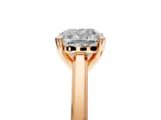 Solitaire Engagement Ring Setting for Cushion Cut Center with Flat-Sided Plain Band and Prong Head in Rose Gold