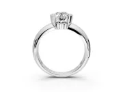 Tension Engagement Ring Setting for Oval Center with Wide Flat Band and Tension Head in Platinum