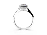 Solitaire Engagement Ring Setting for Princess Cut Center with Tapered Shoulders and Prong Head in White Gold