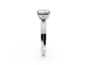 Solitaire Engagement Ring Setting for Princess Cut Center with Wide Knife Ridge Band and Prong Head in Sterling Silver