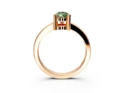 Solitaire Engagement Ring Setting for Fancy Green Pear-Shaped Center with Plain Band and Flat Tab Prong Head in Rose Gold