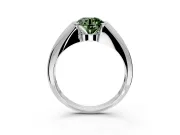 Tension Engagement Ring Setting for Fancy Green Round Cut Center with Wide Tapered Band and Tension Head in Platinum