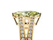 Split Shank Engagement Ring Setting for Fancy Yellow Marquise Center with Pave Split Shank and Prong Head in Yellow Gold