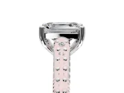 Solitaire Engagement Ring Setting for Emerald Cut Center with Pave Cathedral Band and Prong Head in Sterling Silver