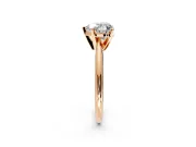 Solitaire Engagement Ring Setting for Heart-Shaped Center with Knife Ridge Band and Claw Prong Head in Rose Gold