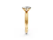 Solitaire Engagement Ring Setting for Oval Center with Wide Knife Ridge Band and Prong Head in Yellow Gold